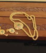 Designer gold plated cz moppu chain set