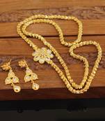 Designer gold plated cz moppu chain set
