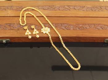 Designer gold plated cz moppu chain set 2