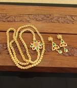 Designer gold plated cz moppu chain set