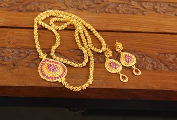 Designer gold plated cz moppu chain set 1