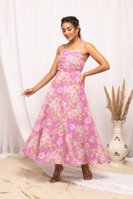 Pink colour beautiful printed and smart looks girlish kurti 4