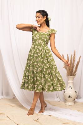 Mahendi colour beautiful designer printed and smart looks girlish kurti 4