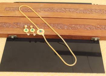 Designer gold plated cz moppu chain set 1
