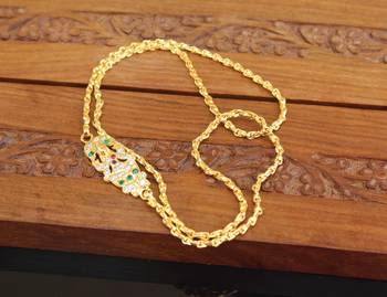 Designer gold plated cz moppu chain 1