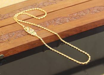 Designer gold plated cz moppu chain 2