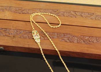 Designer gold plated cz moppu chain 3