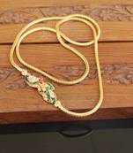 Designer gold plated peacock moppu chain