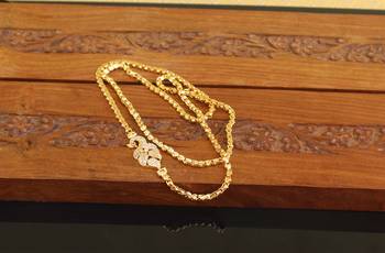 Designer gold plated cz peacock moppu chain 1