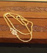 Designer gold plated cz peacock moppu chain