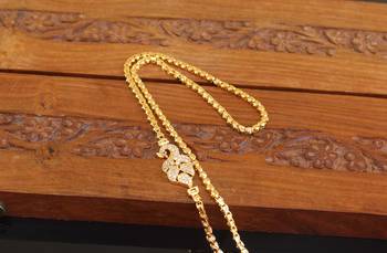 Designer gold plated cz peacock moppu chain 2