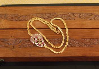 Designer gold plated cz moppu chain 1