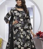 Black colour designer printed with hand work rayon fabric partywear festive long kurti with dupatta
