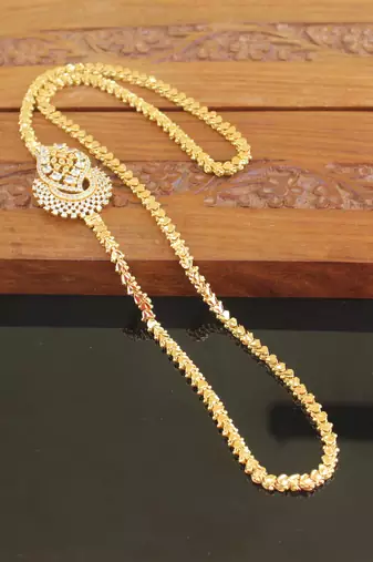 Designer gold plated cz moppu chain