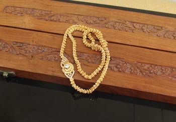 Designer gold plated cz moppu chain 1