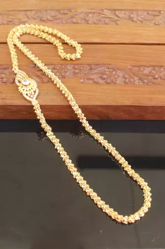 Designer gold plated cz moppu chain