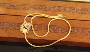 Designer gold plated cz peacock moppu chain 1