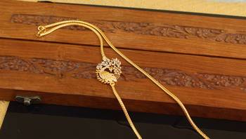 Designer gold plated cz peacock moppu chain 2