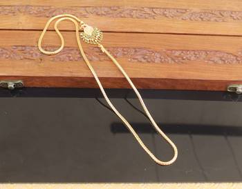 Designer gold plated cz peacock moppu chain 2
