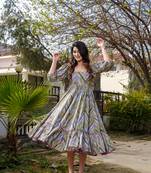 Beautiful green colour designer girlish kurti with smart abstract printed trendy cool looks