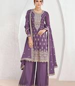 Lavender chinon embroidery with sequince work salwar kameez stitched