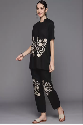 Rayon embroidery work co-ord set 3