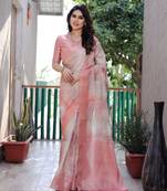 Heavy And Graceful Rust Soft Silk Woven Designer Saree