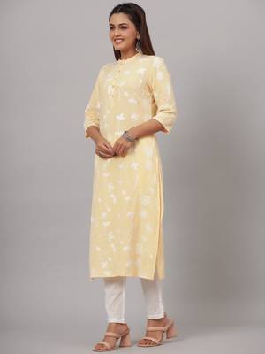 Embroidered Cotton Straight Kurta with Trousers 2