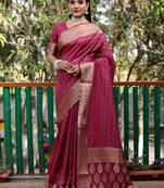 Weaving Bandhej Patola Designer Maroon Rajasthani Style Ethnic Festive Wear Saree