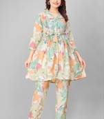 Rayon floral print co-ord set