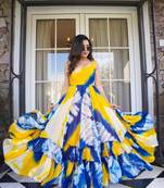 Faux georgette tye die    Sleeveless  maxi western dress