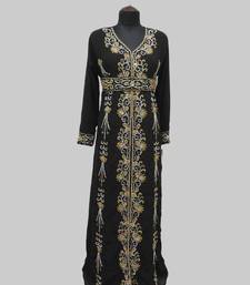 Black Full Sleeves Moroccan Kaftan