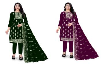 Manvaa Women'S EXCLUSIVE Green And Magenta Color Organza Combo Dress Material 1