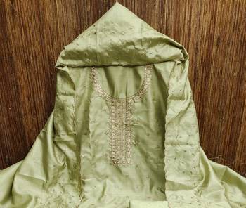 Psvan Green Jalpari Cotton With Beautiful Embroidary Work Salwar  With Duppta For Women 2