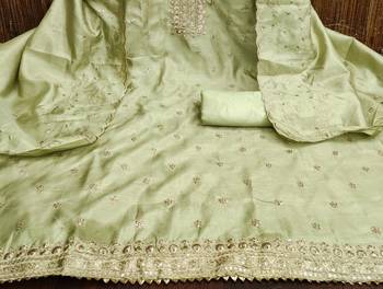 Psvan Green Jalpari Cotton With Beautiful Embroidary Work Salwar  With Duppta For Women 3