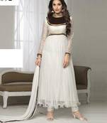 White Embroidered Net Anarkali Suits