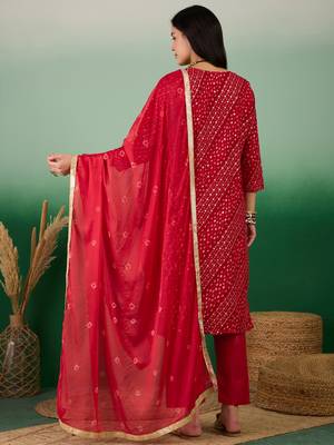 Beautifully embroidered marooncolour jam cotton fabric smart partywear ethnic suit 2