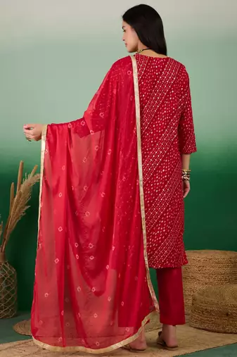 Beautifully embroidered marooncolour jam cotton fabric smart partywear ethnic suit