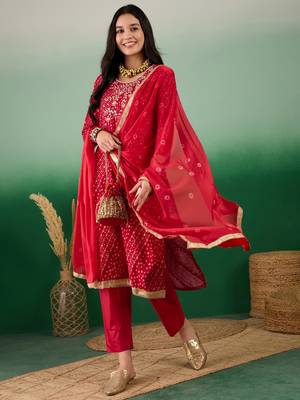 Beautifully embroidered marooncolour jam cotton fabric smart partywear ethnic suit 4