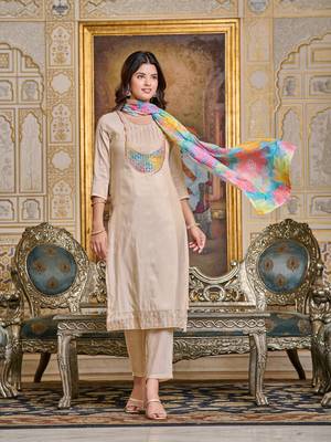Graceful partywear readymade peach colour suit for festive and partywear looks 1
