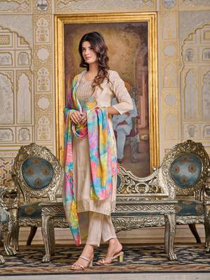 Graceful partywear readymade peach colour suit for festive and partywear looks 3