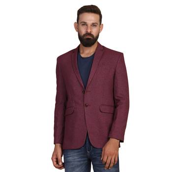 Men suede maroon blazer 1