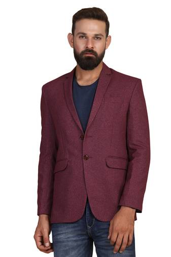 Men suede maroon blazer