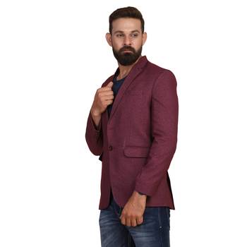 Men suede maroon blazer 2