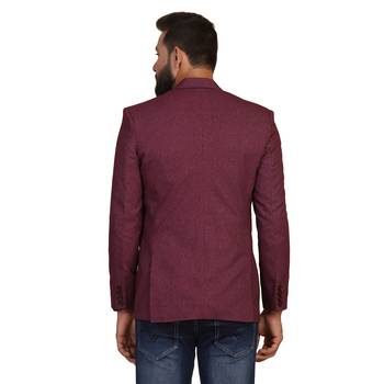Men suede maroon blazer 3