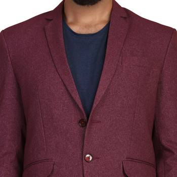 Men suede maroon blazer 4