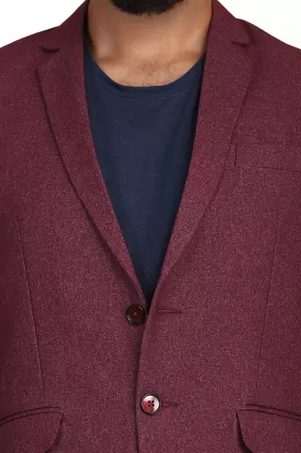 Men suede maroon blazer