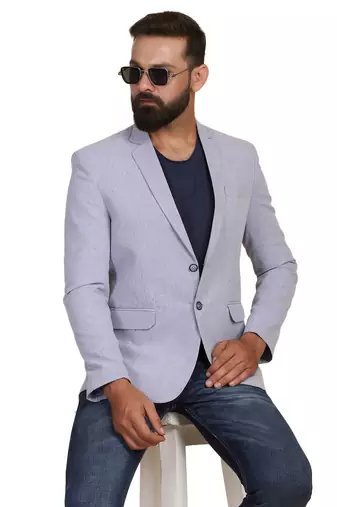 Tahvo men suede blue blazer