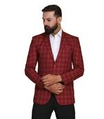 Tahvo men tweed maroon check blazer