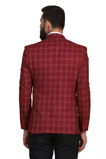 Tahvo men tweed maroon check blazer
